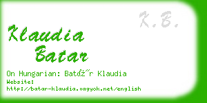 klaudia batar business card